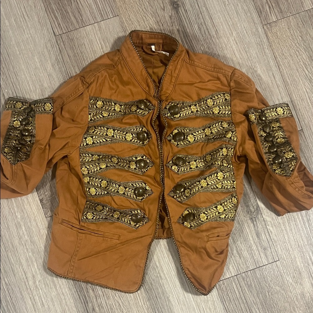 Free People Twill Band Military Jacket Size S - Picture 2 of 5